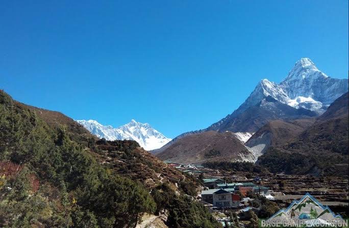 Trekker looking at sunrise